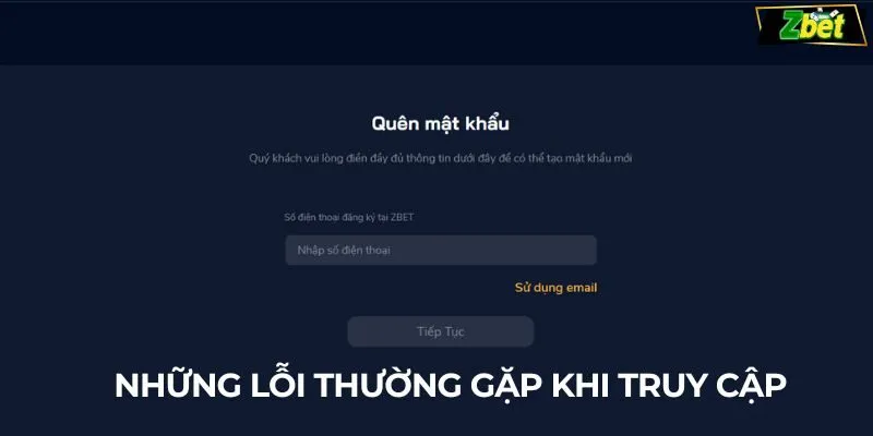 Những lỗi thường gặp khi truy cập