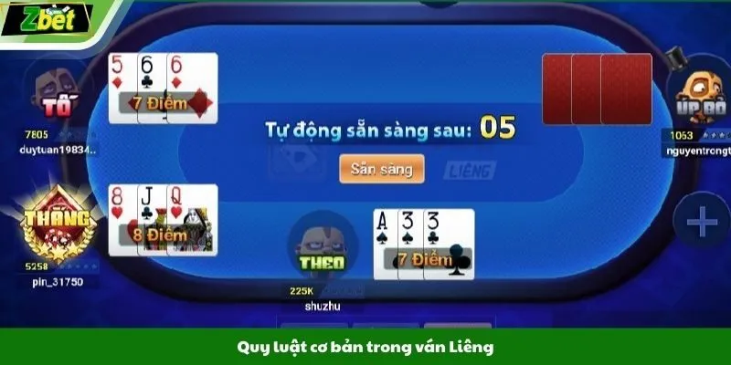 Quy luật cơ bản trong ván Liêng